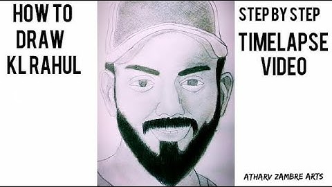 How to draw KL RAHUL sketch | step by step | Timelapse video | Atharv Zambre Arts |Dream 11 IPL 2020
