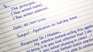 Applcation For Half Day Leave In School For Football Match|application letter|letter for leave screenshot 2