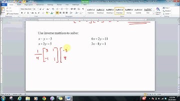 210 and 240 4 8 Using Matrices to Solve Syst of Eqs