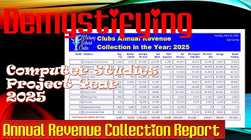 Part 15 || Demystifying 2025 Computer Studies Project | Annual Revenue Report