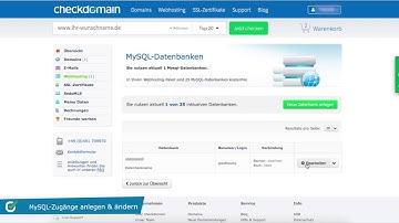 Zugänge für MySQL-Datenbanken einrichten & bearbeiten