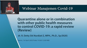Quarantine alone or in combination with other public health measures to control COVID19