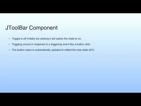 JToolBar Component | Lecture 44: Swing—II