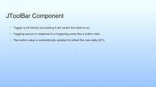 JToolBar Component | Lecture 44: Swing—II