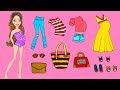 Paper doll dress up papercrafts clothes dresses shoes accessories wardrobe drawing and playing
