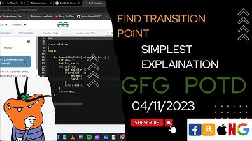 Find Transition Point | gfg potd today | POTD | GFG Problem of the Day | C++ | @CodeThurst