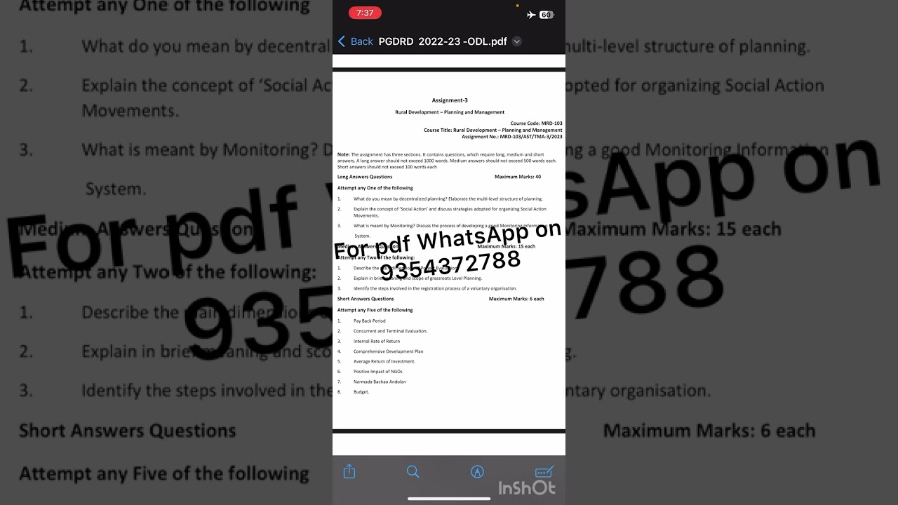 PGDRD - MRD 103 ENGLISH MEDIUM SOLVED ASSIGNMENT 2022-23 FOR PDF WHATSAPP ON 9354372788