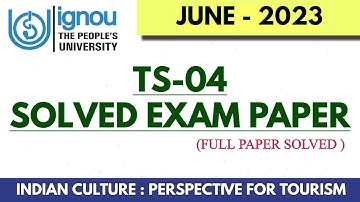 TS 04 SOLVED EXAM QUESTION PAPER (JUNE 2023) II FULLY SOLVED