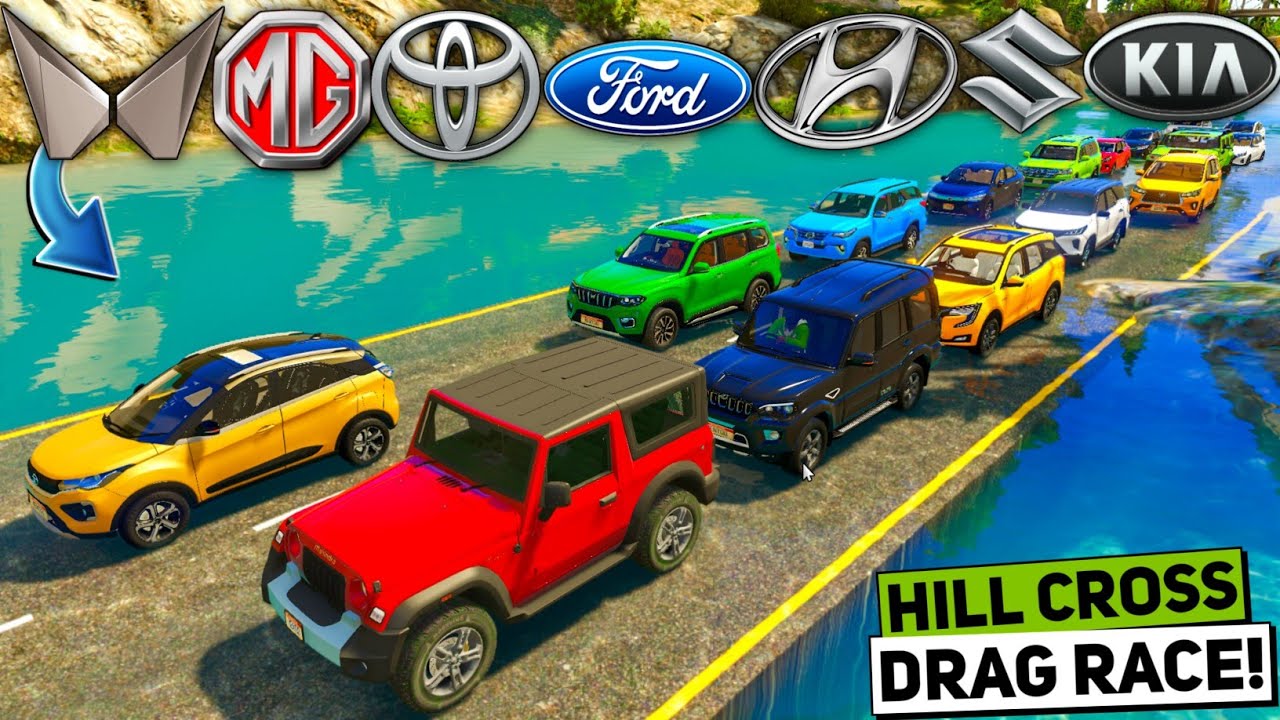 GTA 5: Indian SUV & SEDAN Cars 🔥 WATER TRACK HILL CLIMB DRAG RACE🥶 GTA 5 MODS! GTA 5 INDIAN CAR!