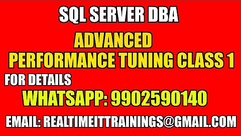 SQL DBA ADVANCED PERFORMANCE TUNING - YouTube