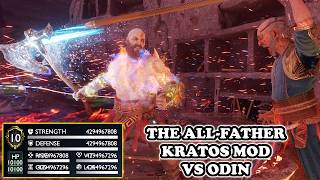4 BILLIONS STATS 'The All-Father' Kratos (King of Valhalla Mod) VS Odin | God of War Ragnarok GMGOW 
