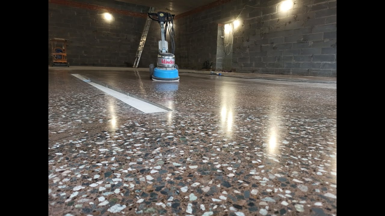 Полированный бетонный пол. - YouTube