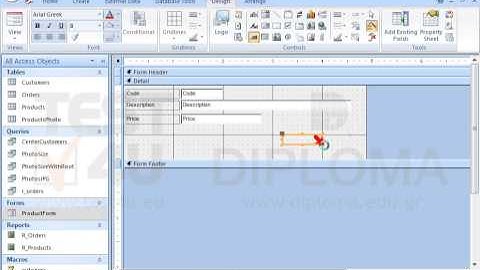 Insert a button in the ProductForm form displaying the text Report, in the Detail Section, to...