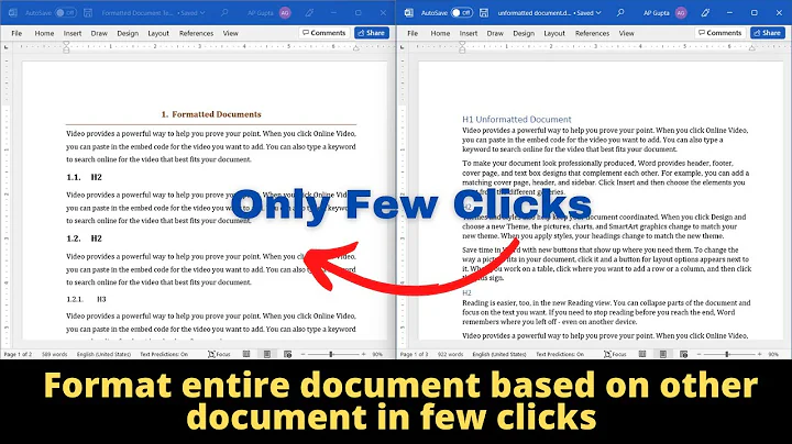 Trick to apply styles and formatting of one document to other Ms Word document in one go