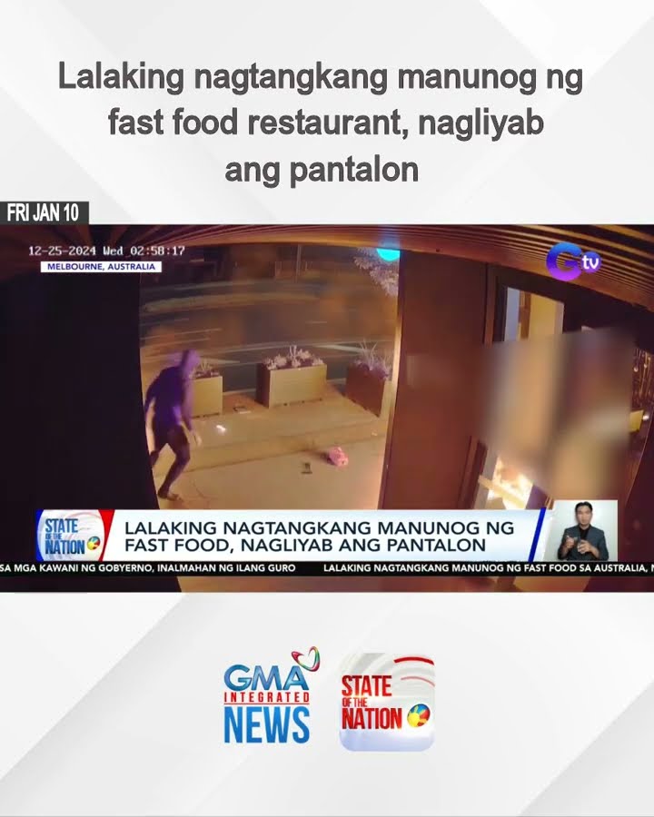 Lalaking nagtangkang manunog ng fast food restaurant, nagliyab ang pantalon | SONA