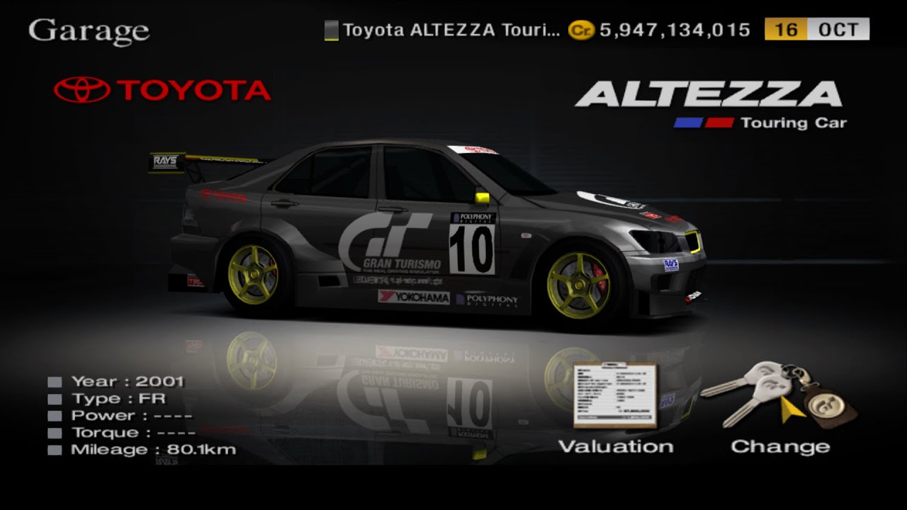 Gran Turismo 4 - Toyota ALTEZZA Touring Car '01 (Gameplay) - YouTube