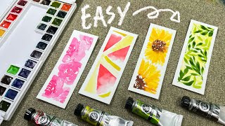 Quick and Easy Watercolor Bookmark Ideas for Beginners • Step-by-step Tutorial