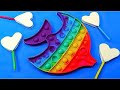 Satisfying video | How to Make Glitter Lollipops Coloring and Pop it Asmr #popit #asmr