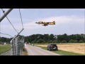 Two Hawker Hunter and one de Havilland Vampire landing at Altenrhein