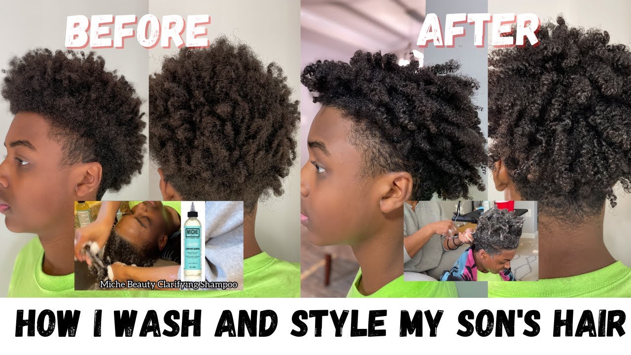 How to Wash and Style Your Son’s Long Natural Hair and Tight Curls - Men’s Wash  and Go Tutorial