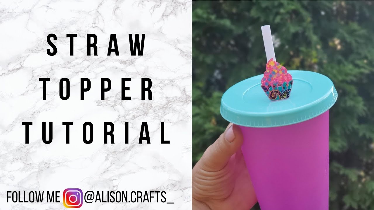 Cupcake Straw Topper Tutorial without Epoxy  Acrylic Blank Straw Charm  Step by Step with Crystalac 