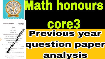 #bbmku sem2 math honours core3 previous year question paper #bbmku#