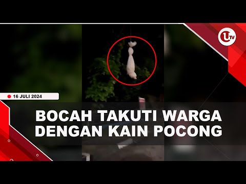BOCAH GANTUNG KAIN POCONG DI JALAN UNTUK TAKUTI WARGA | U-NEWS