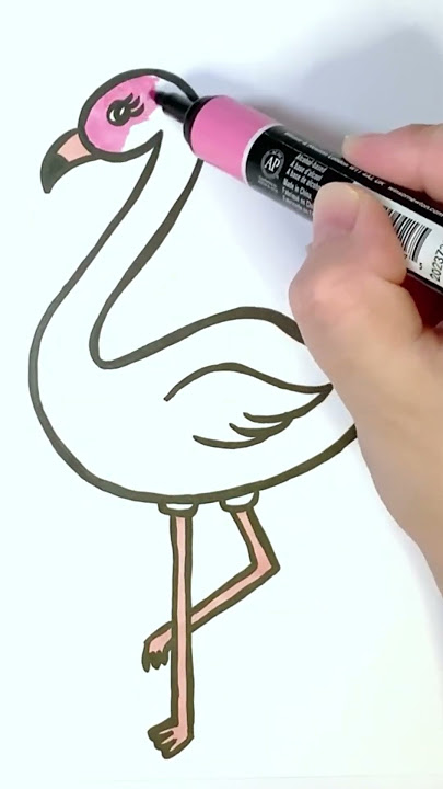 How to Draw a Flamingo with POSCA Pens