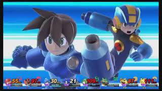 Super Smash Bros Ultimate - Red Vs Blue Vs Green Vs Yellow Team Battle Sparta Mario World Remix