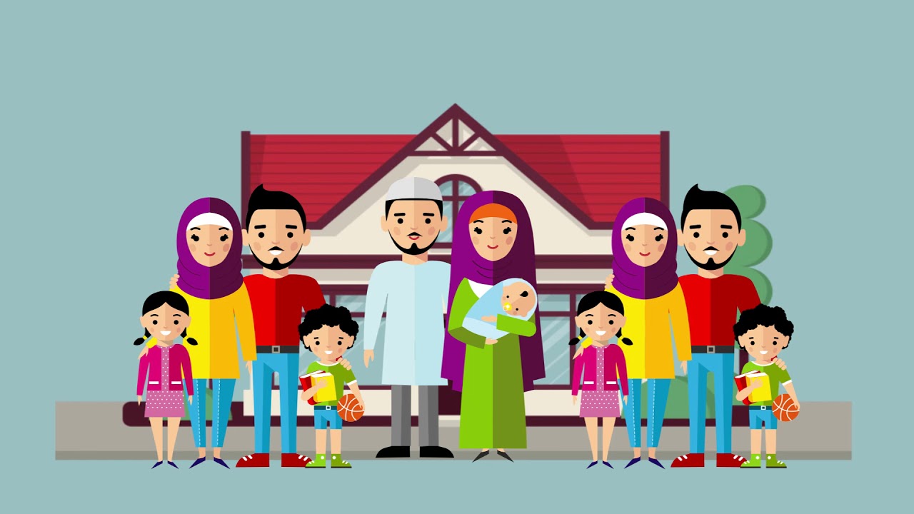 Keluarga Bahagia Gambar Kartun Keluarga Islami Bercadar Cikimmcom