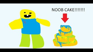 FEED THE GIANT NOOB! BECOME NOOB CAKE ON ROBLOX