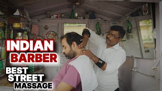 Best Indian Head Massage At Street Side BarberShop 💈 #asmr #sensoryoverload #relaxtion