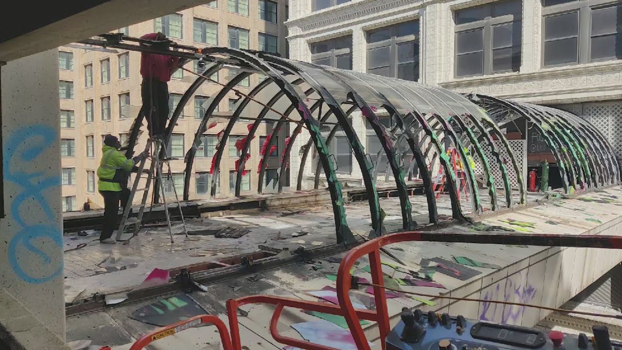 Downtown St. Louis pedestrian bridge demolished to stop looters