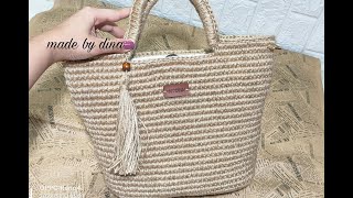 crochet easy bag .. كروشيه شنطة خيش ترندي جدا