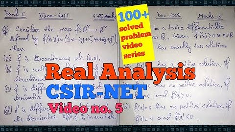 CSIR-NET Real Analysis 100+ solved problems video series||video no. 5||