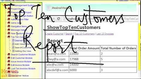 MVC Project(13) - Show Top Ten Customers Report - Invoice Management System