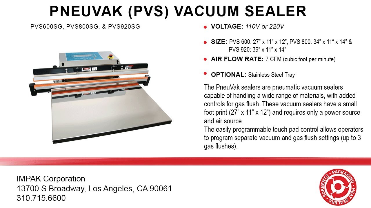 23.6 PneuVak (PVS) Vacuum Sealer ZVAK 2.0 - PVS600SG