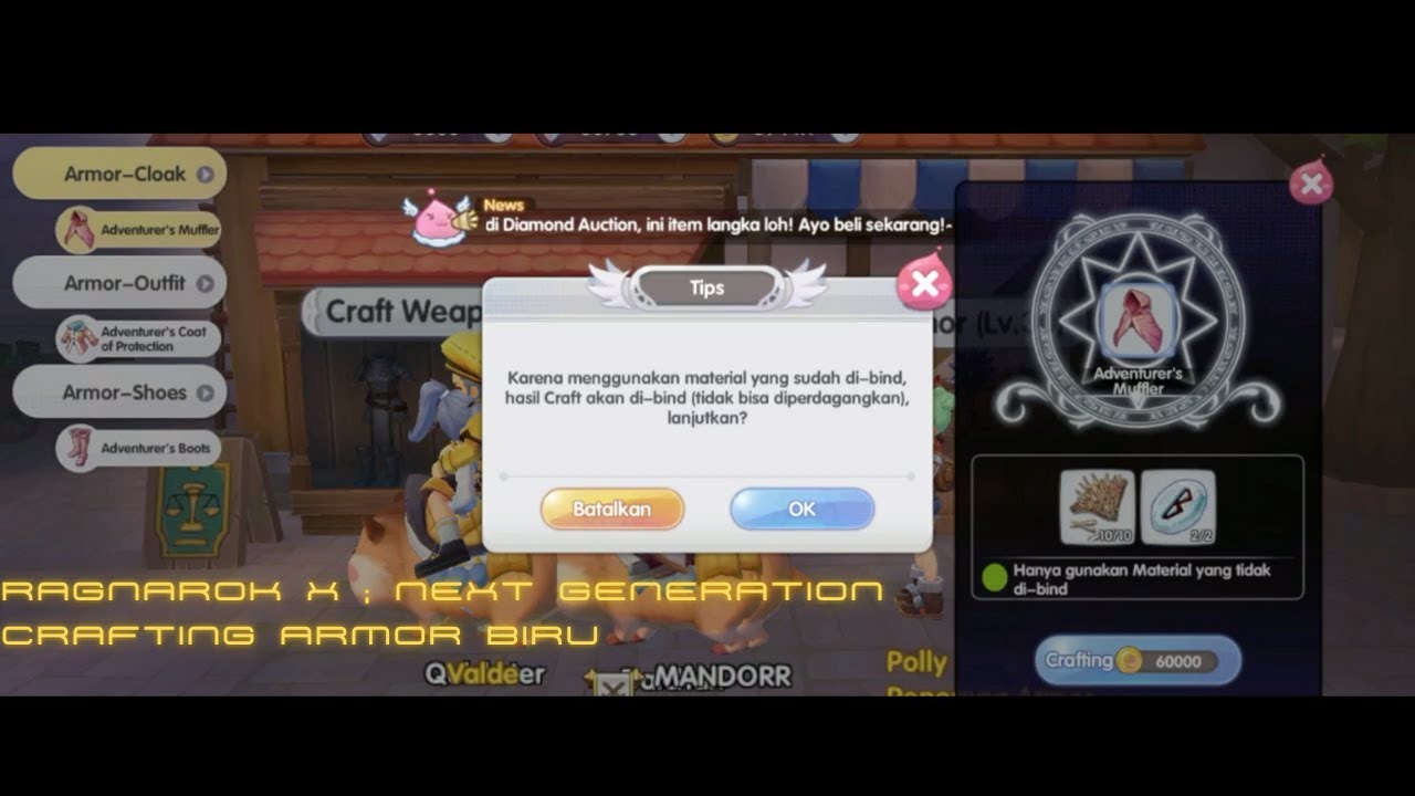 [ROX] CRAFTING BLUE ARMOR RAGNAROK X NEXT GENERATION YouTube