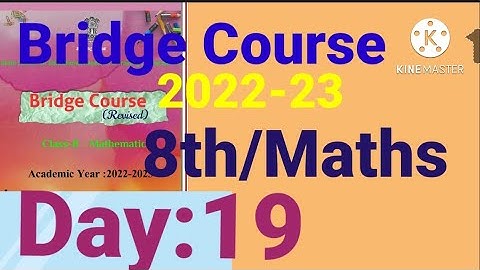 8th||Mathematics||Bridge Course||2022-23 ||Day:19th||English & SemiEnglish||Maths, Class 8,Day:19