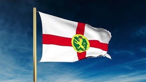 4K Alderney flag slider style. Waving in the win with cloud background animation Stock video