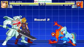 Spider-Man And Rainbow Dash VS Cloud Strife And Silver Samurai In A MUGEN Match / Battle / Fight screenshot 4