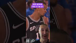 WEMBY Ties game in OT with INSANE 30ft Logo BOMB #NBA #shorts