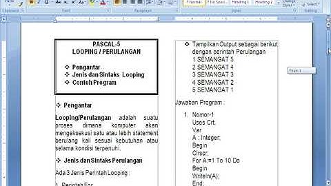 Perulangan dalam Pascal