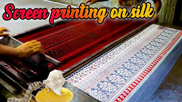Silk Fabric Printing Process   Traditional Screen Printing on silk