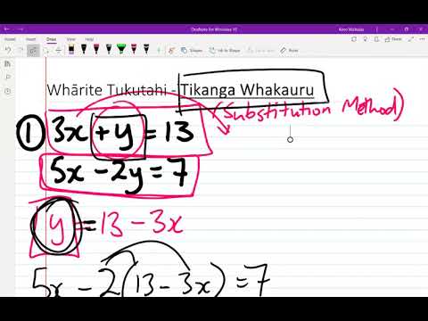 Wharite Tukutahi - Tikanga Whakauru (Substitution Method)