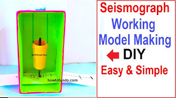 seismograph working model making using waste materials  | earthquake measurement | DIY |  howtofunda