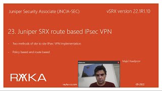 23. Juniper SRX route based IPsec VPN