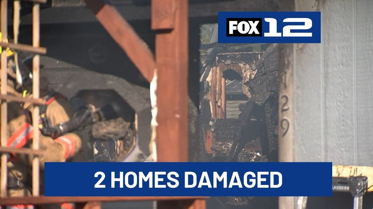 Two-alarm fire leaves two families in SE Portland without a home - YouTube