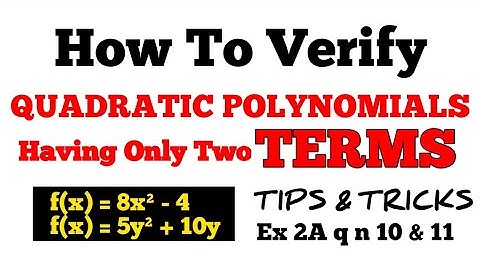 Chapter 2 Ex 2A Class 10th Maths R S Aggarwal | Polynomials Ex 2A Q N 10 & 11