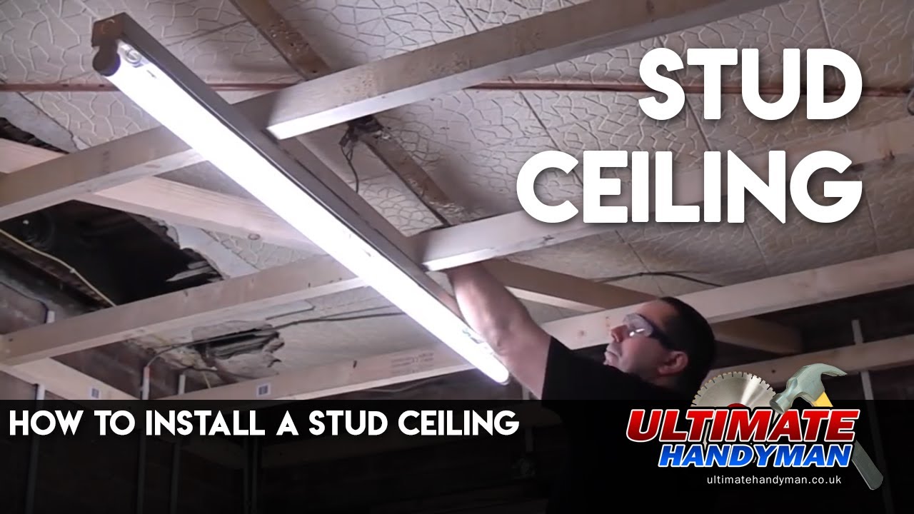 How To Install A Stud Ceiling Youtube